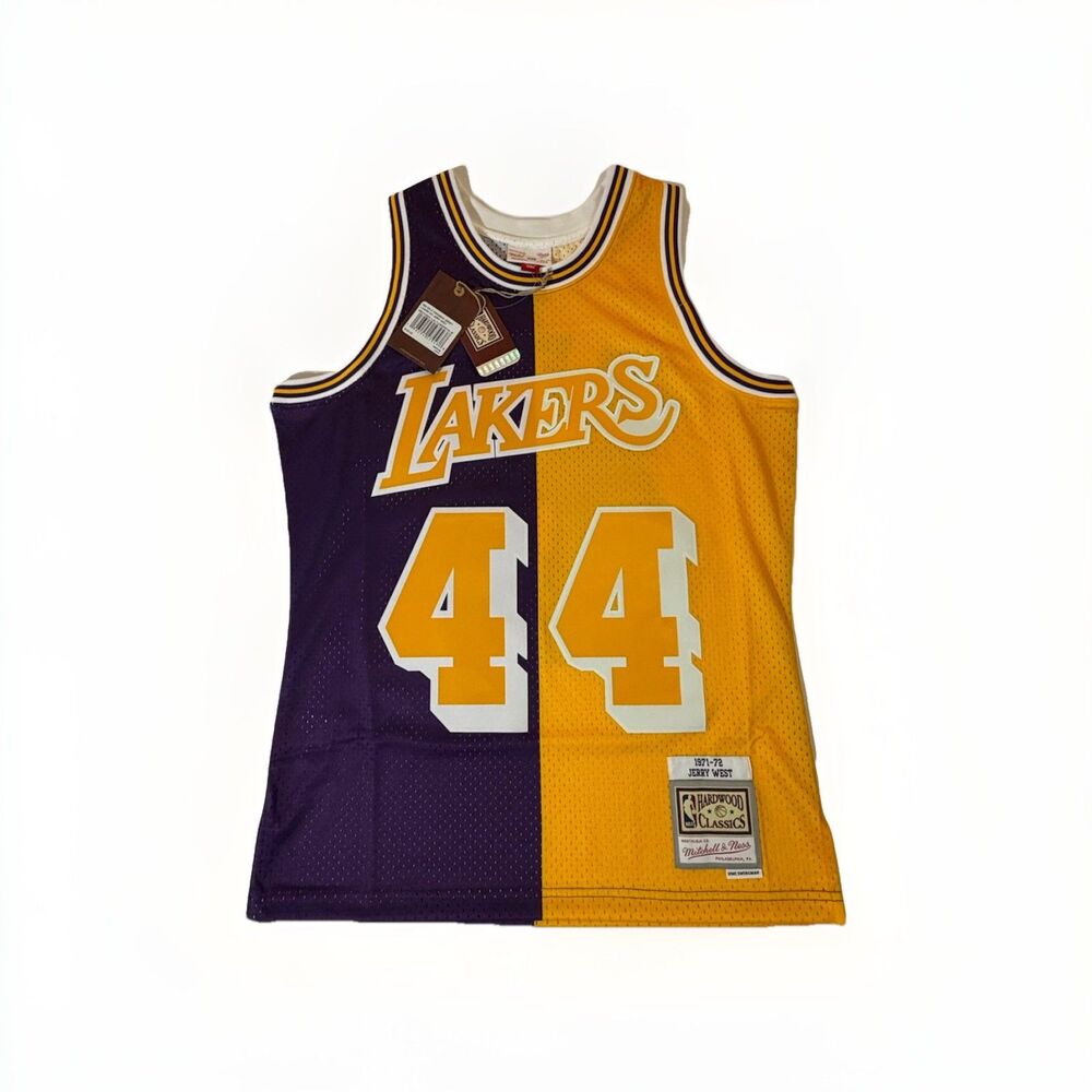 NWT Mitchell & Ness Jerry West #44 Los Angeles Lakers Split Swingman Jersey M